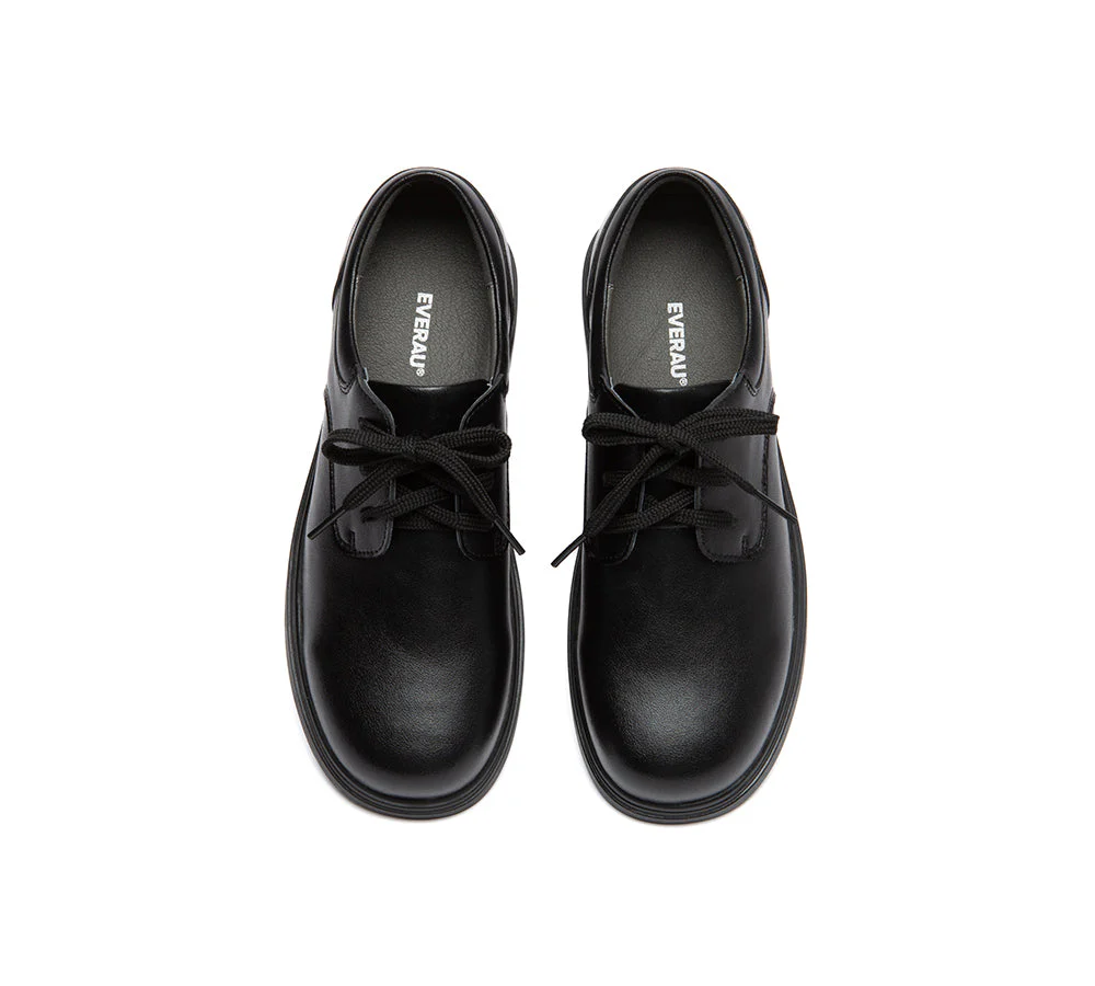 EVERAU® Senior Black Leather School Shoes - Image 5