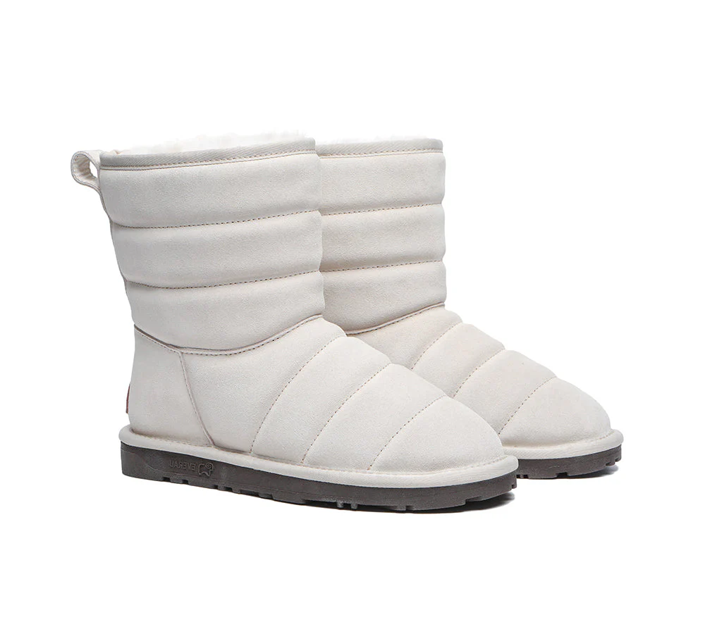 EVERAU® UGG Sheepskin Wool Boots Short Puffer - Image 2