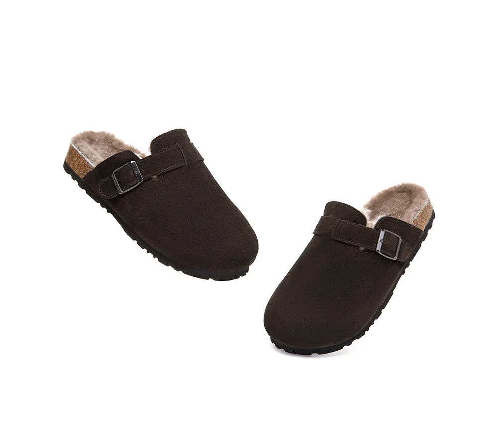 EVERAU® UGG Slippers Sheepskin Wool Adjustable Strap Clog Hazco - Image 17