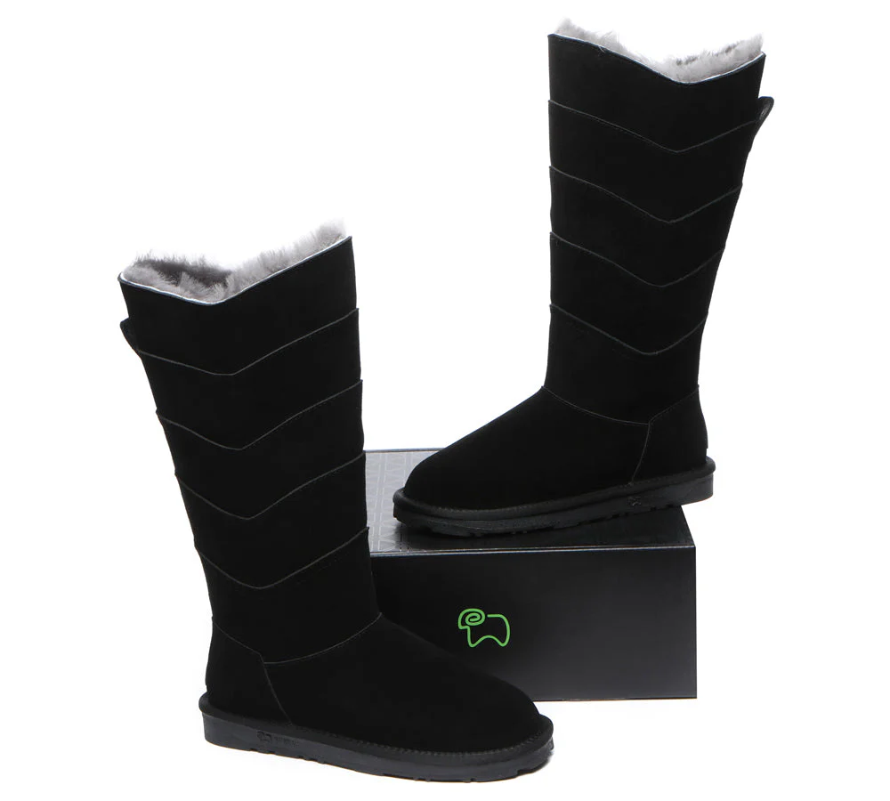EVERAU® UGG Women Premium Australian Sheepskin Wool Knee High Zipper Boots Swanston 5 Panel - Image 10
