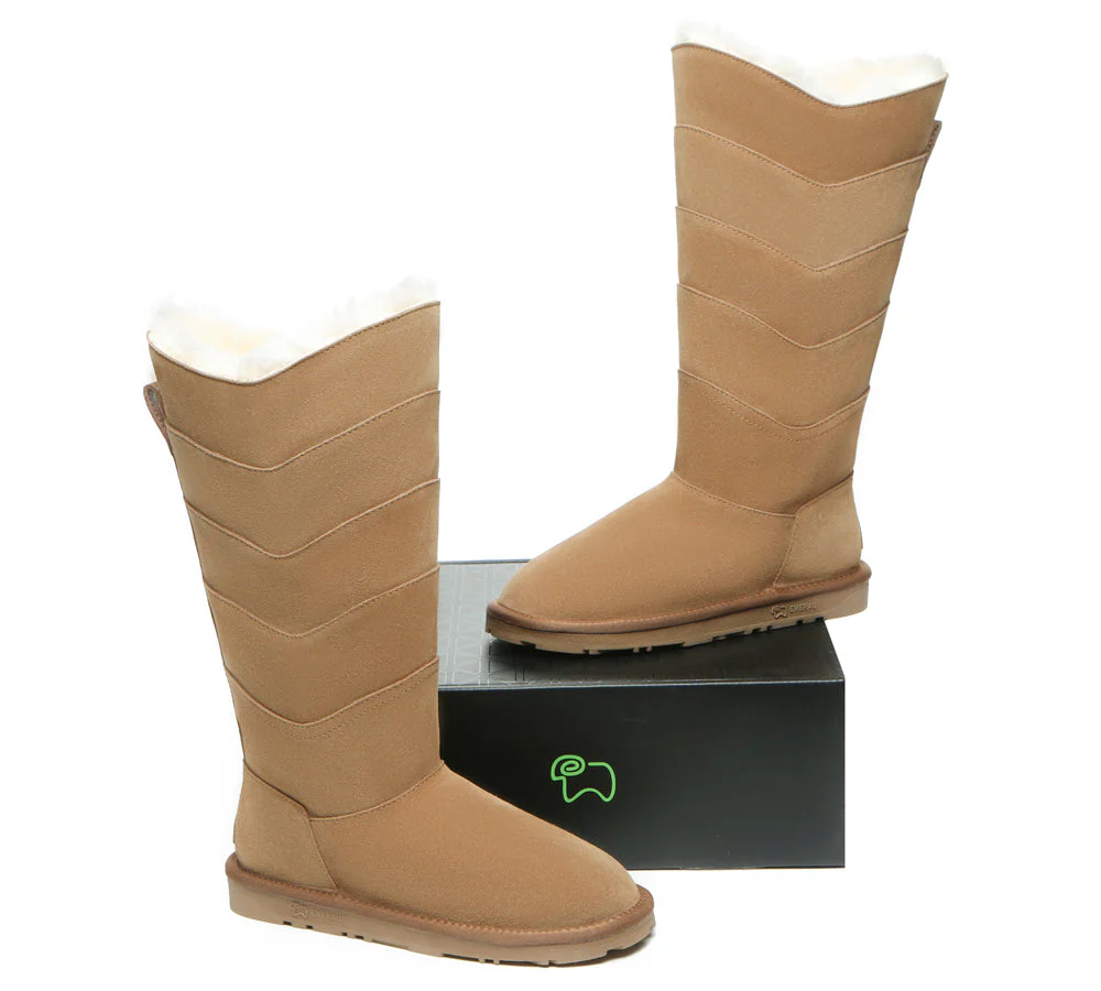 EVERAU® UGG Women Premium Australian Sheepskin Wool Knee High Zipper Boots Swanston 5 Panel - Image 4
