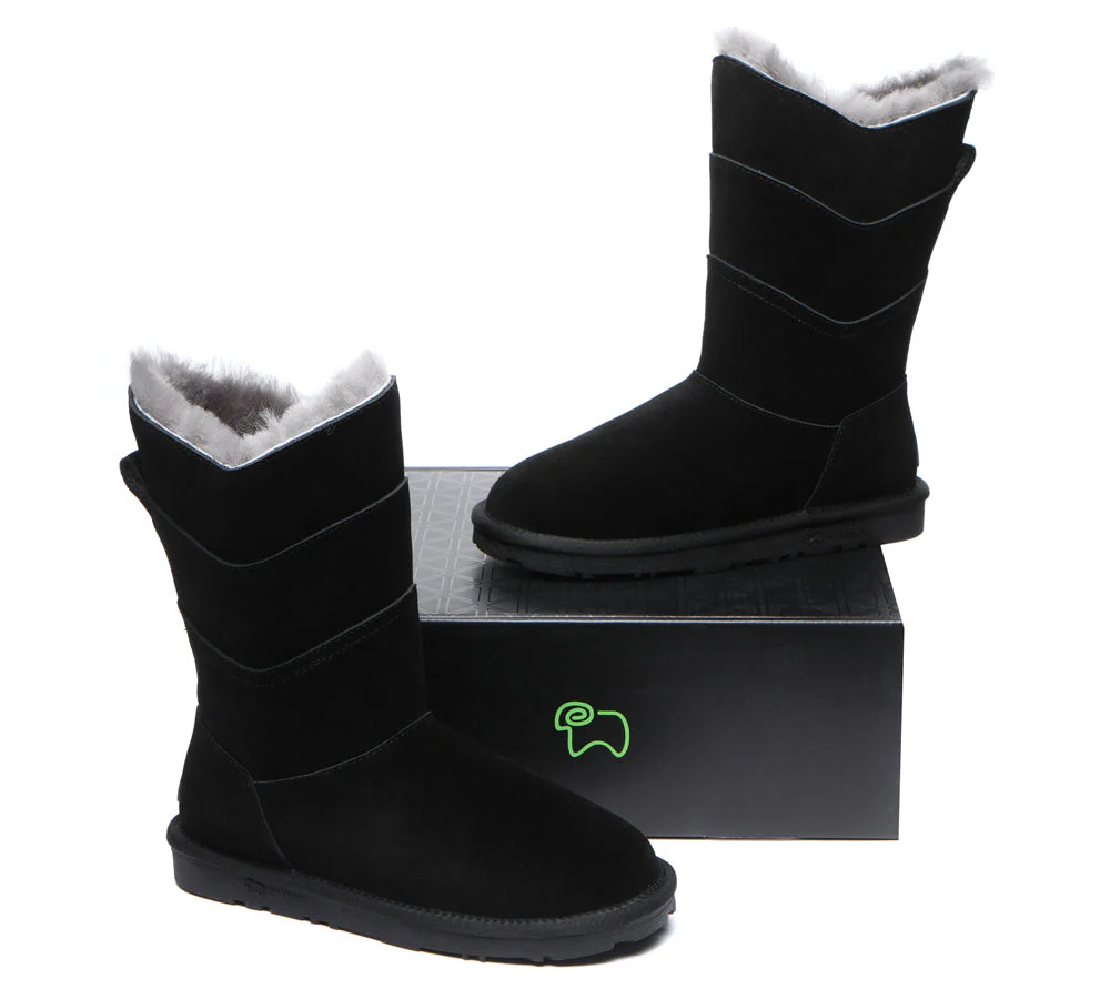 EVERAU® UGG Women Premium Australian Sheepskin Wool Tall Boots Swanston 3 Panel - Image 10