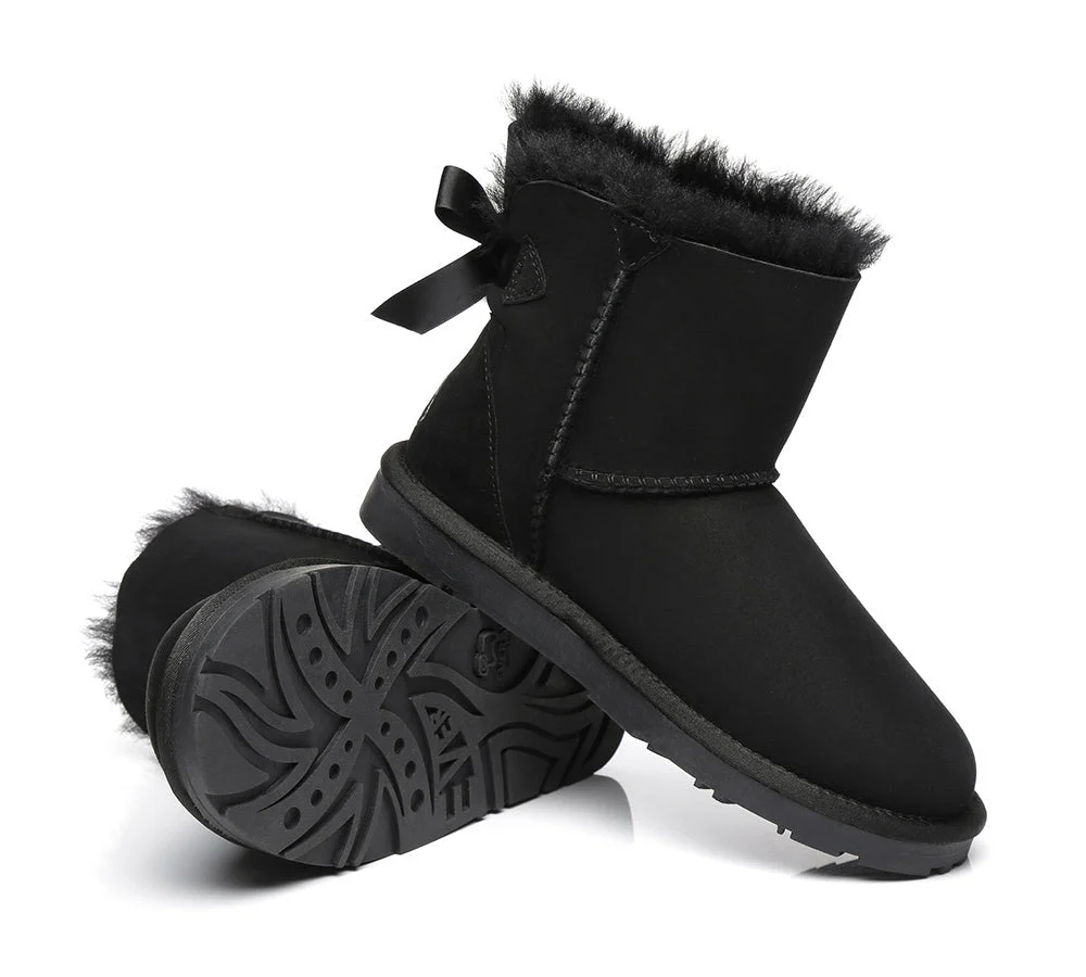 EVERAU® UGG Women Sheepskin Wool Mini Single Back Bow Boots - Image 21