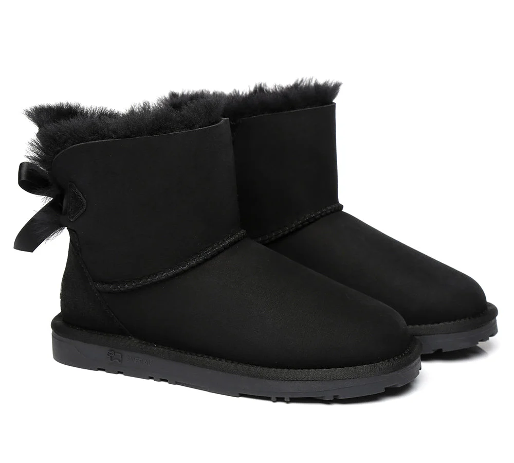 EVERAU® UGG Women Sheepskin Wool Mini Single Back Bow Boots - Image 22