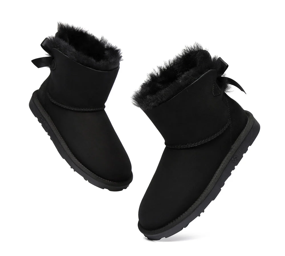 EVERAU® UGG Women Sheepskin Wool Mini Single Back Bow Boots - Image 24