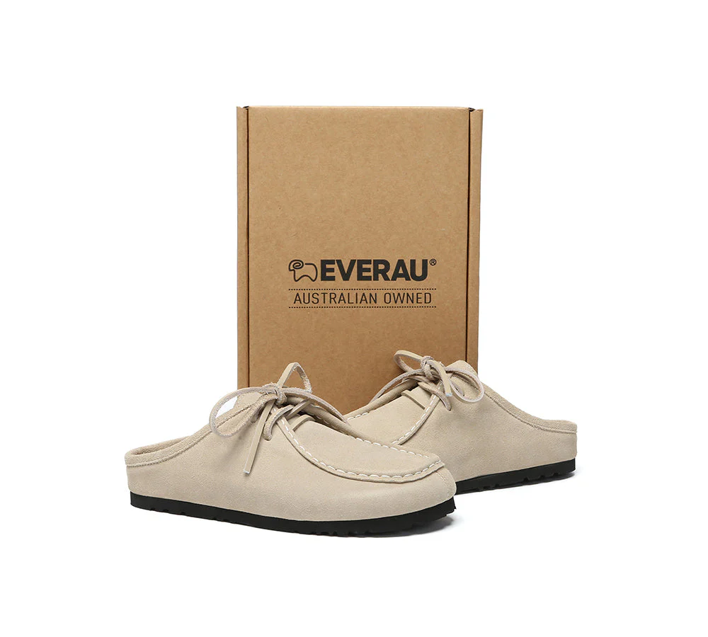 EVERAU® Unisex Suede Lace Up Slip On Casual Mules Yancy - Image 11