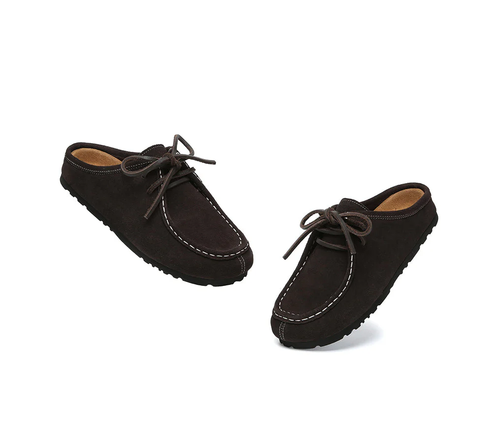 EVERAU® Unisex Suede Lace Up Slip On Casual Mules Yancy - Image 18