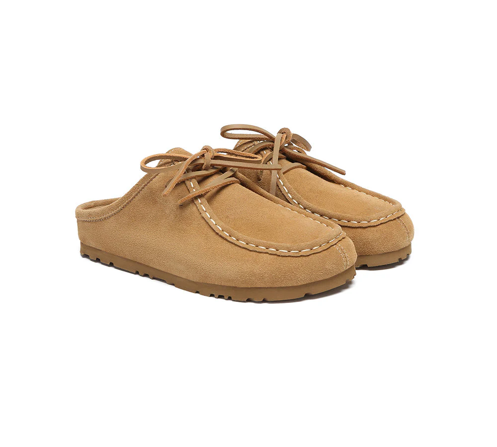 EVERAU® Unisex Suede Lace Up Slip On Casual Mules Yancy - Image 3