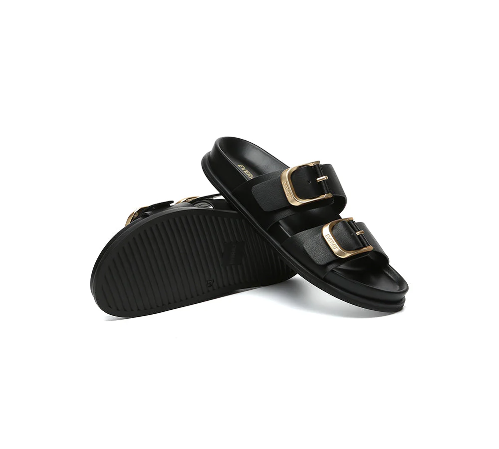 EVERAU® Women Double Adjustable Strap Buckle Flat Sandals Mounish - Image 16
