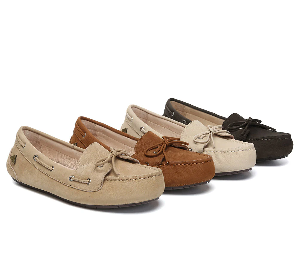 EVERAU® Women Leather Bow Casual Loafers Summer Moccasins Monty