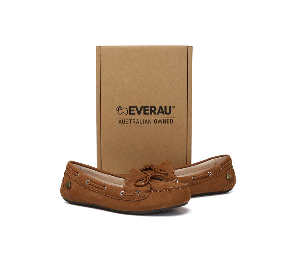 EVERAU® Women Leather Bow Casual Loafers Summer Moccasins Monty - Image 11