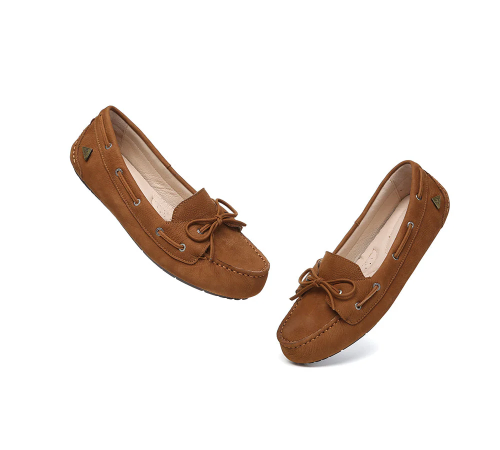 EVERAU® Women Leather Bow Casual Loafers Summer Moccasins Monty - Image 12