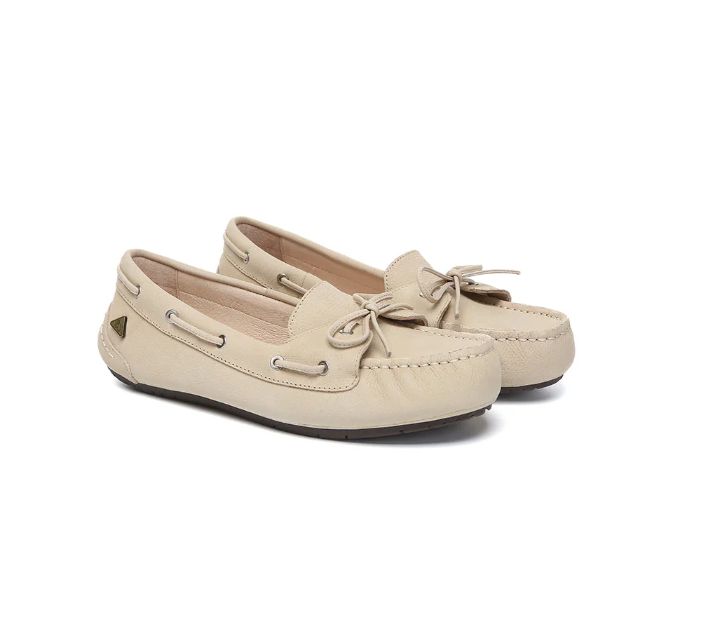 EVERAU® Women Leather Bow Casual Loafers Summer Moccasins Monty - Image 15