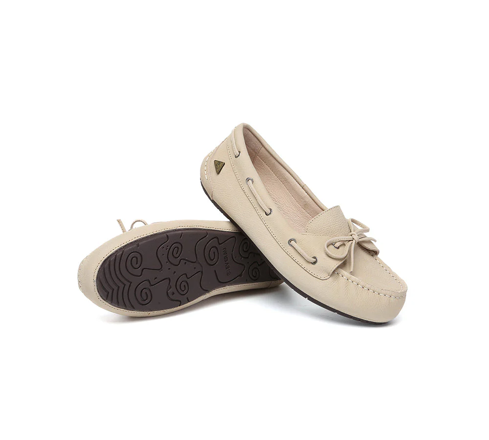 EVERAU® Women Leather Bow Casual Loafers Summer Moccasins Monty - Image 16