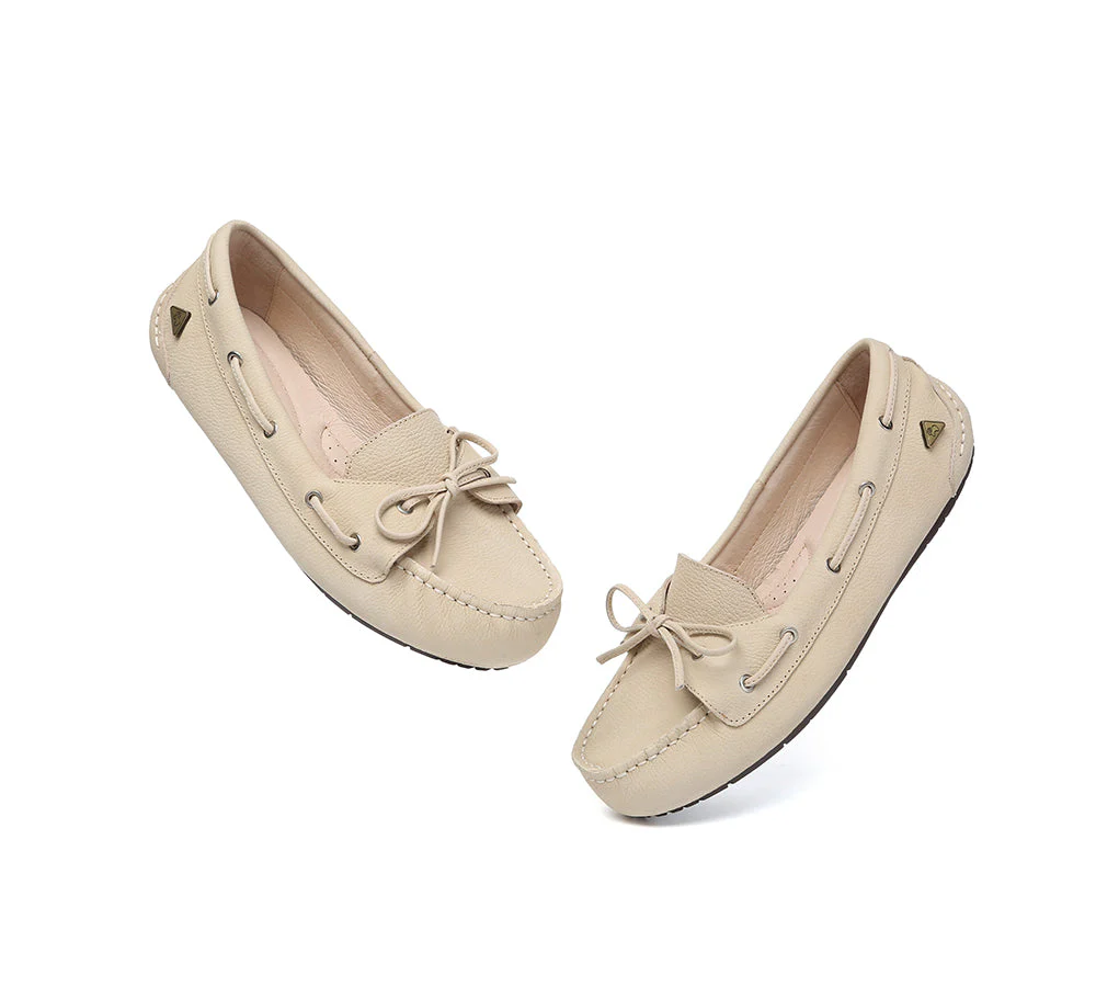 EVERAU® Women Leather Bow Casual Loafers Summer Moccasins Monty - Image 18