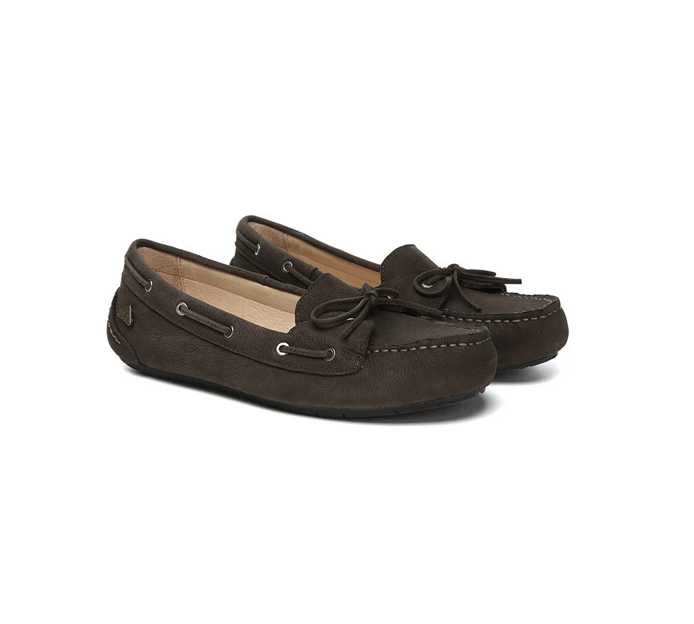 EVERAU® Women Leather Bow Casual Loafers Summer Moccasins Monty - Image 21