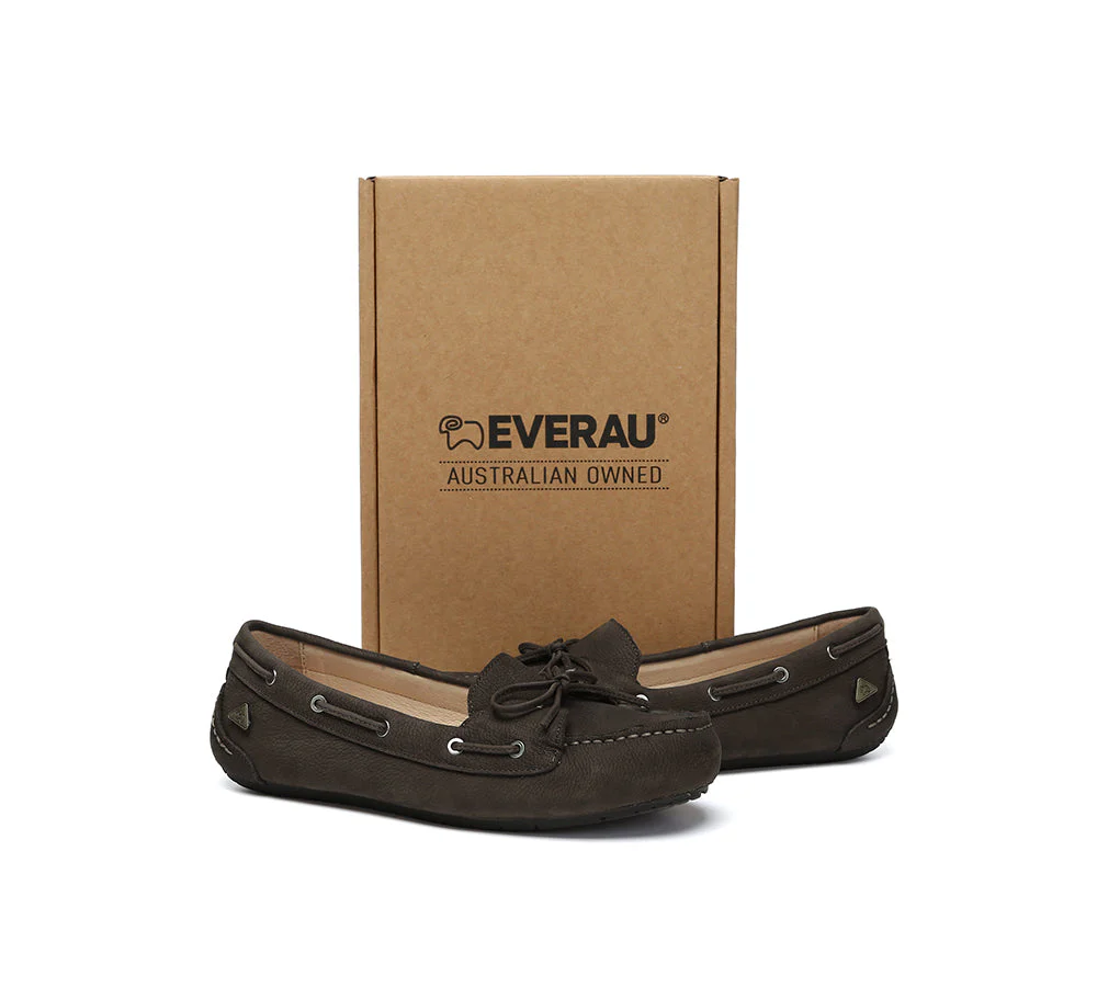 EVERAU® Women Leather Bow Casual Loafers Summer Moccasins Monty - Image 23
