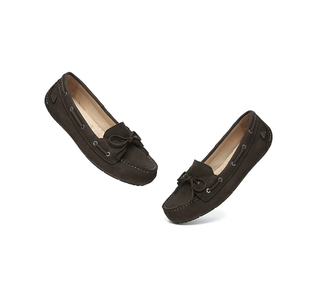 EVERAU® Women Leather Bow Casual Loafers Summer Moccasins Monty - Image 24