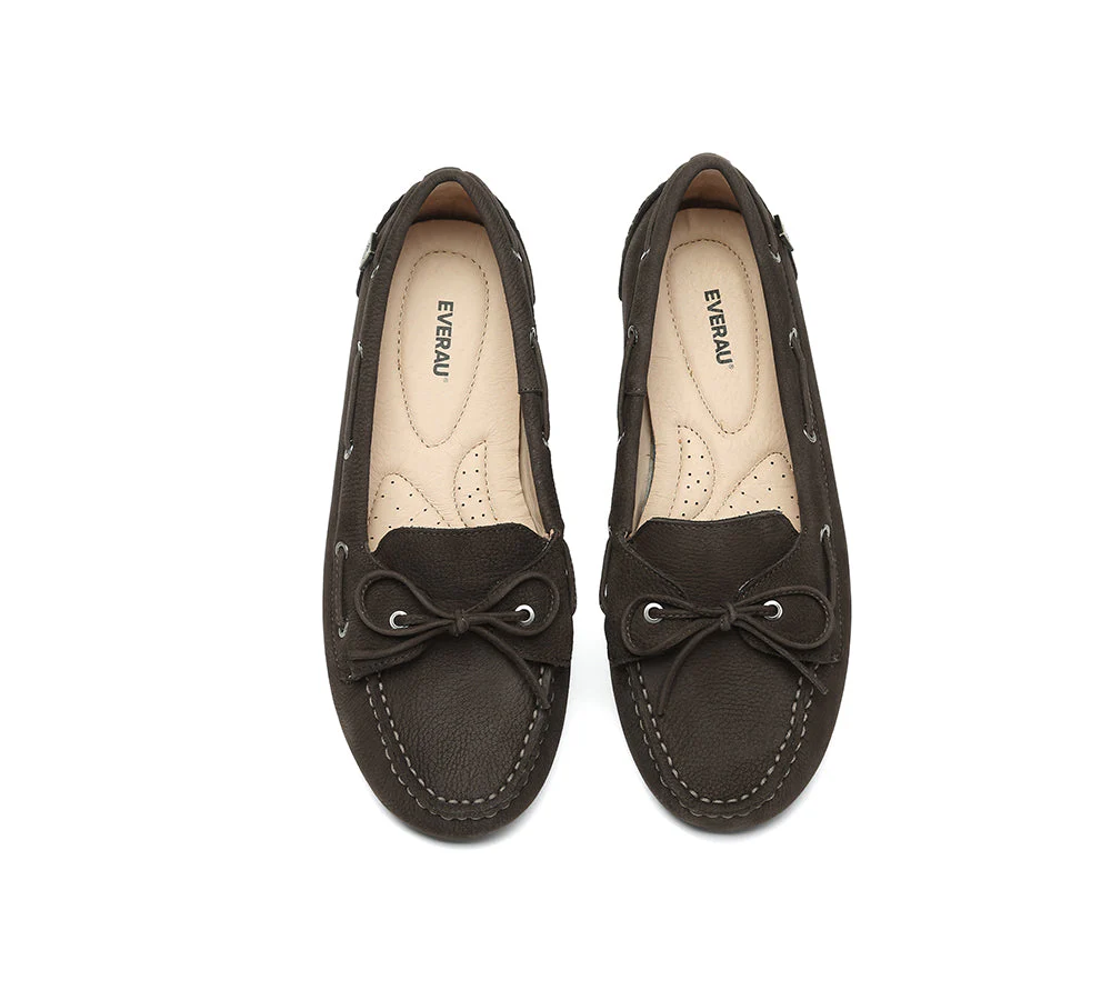 EVERAU® Women Leather Bow Casual Loafers Summer Moccasins Monty - Image 25