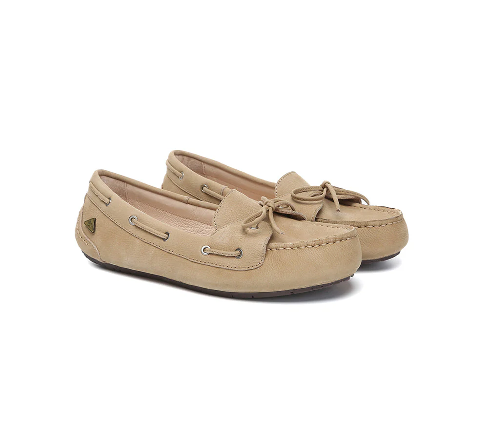 EVERAU® Women Leather Bow Casual Loafers Summer Moccasins Monty - Image 3