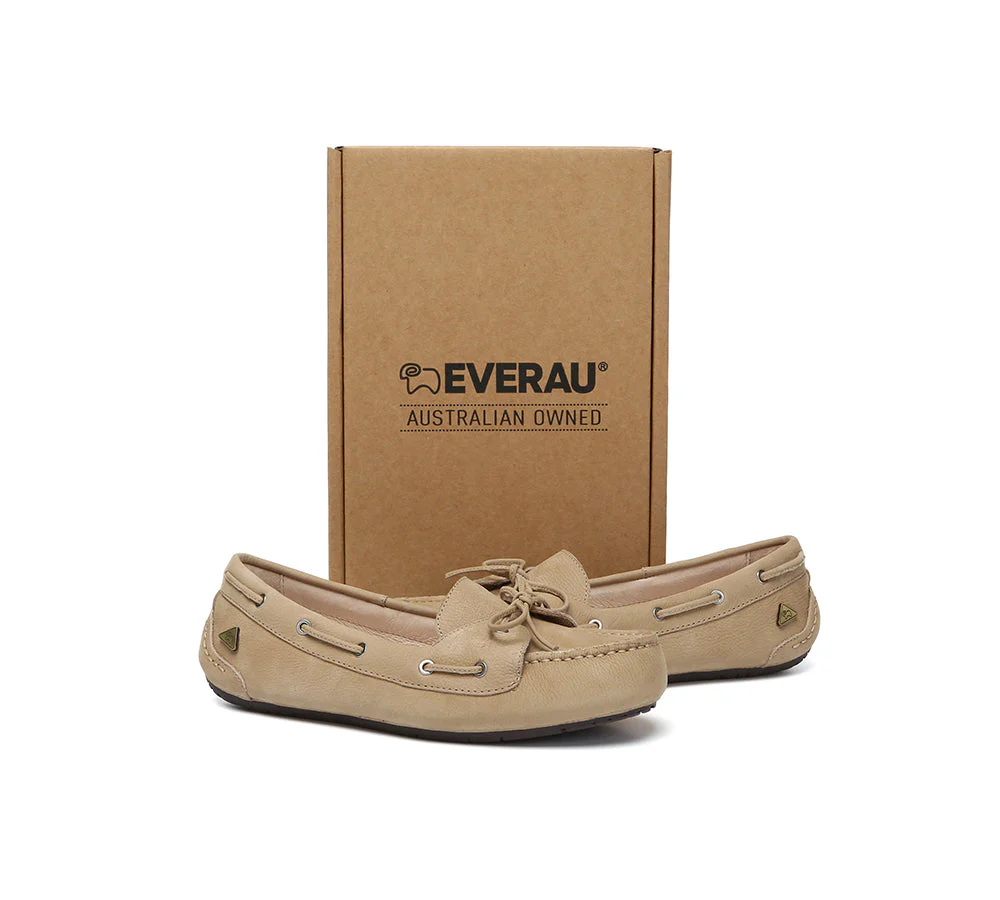EVERAU® Women Leather Bow Casual Loafers Summer Moccasins Monty - Image 5