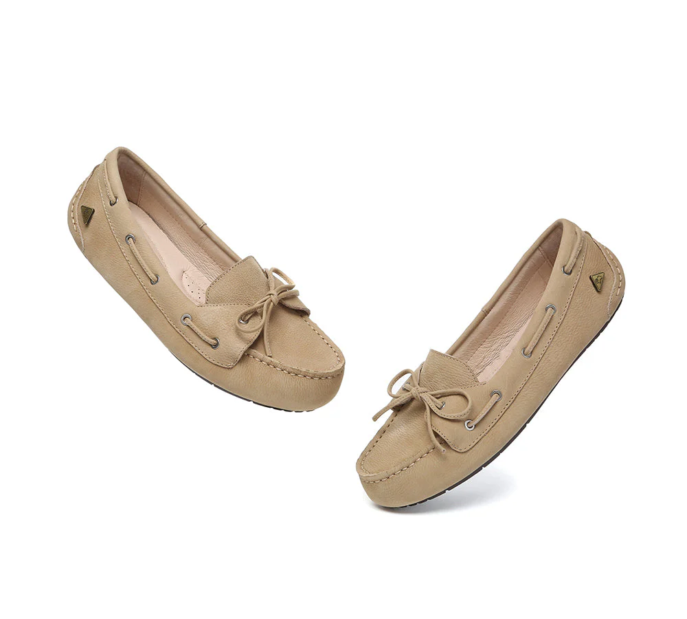 EVERAU® Women Leather Bow Casual Loafers Summer Moccasins Monty - Image 6