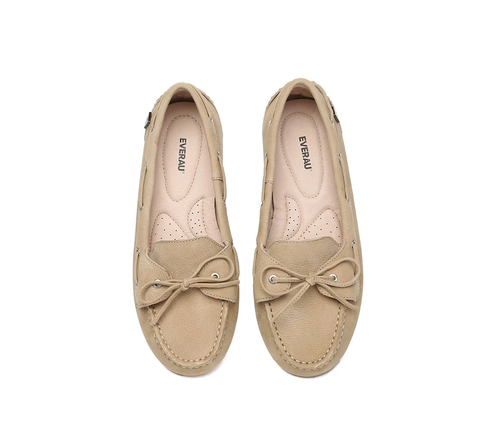 EVERAU® Women Leather Bow Casual Loafers Summer Moccasins Monty - Image 7