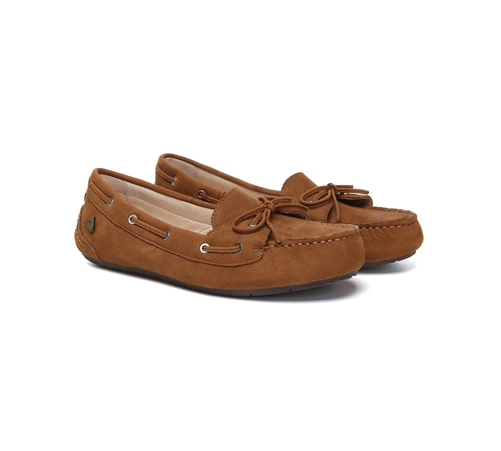 EVERAU® Women Leather Bow Casual Loafers Summer Moccasins Monty - Image 9