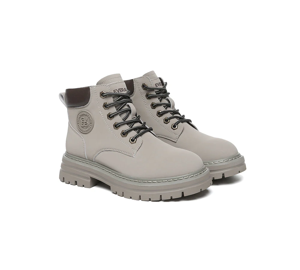 EVERAU® Women Leather Lace Up Chunky Boots Stephanie - Image 15