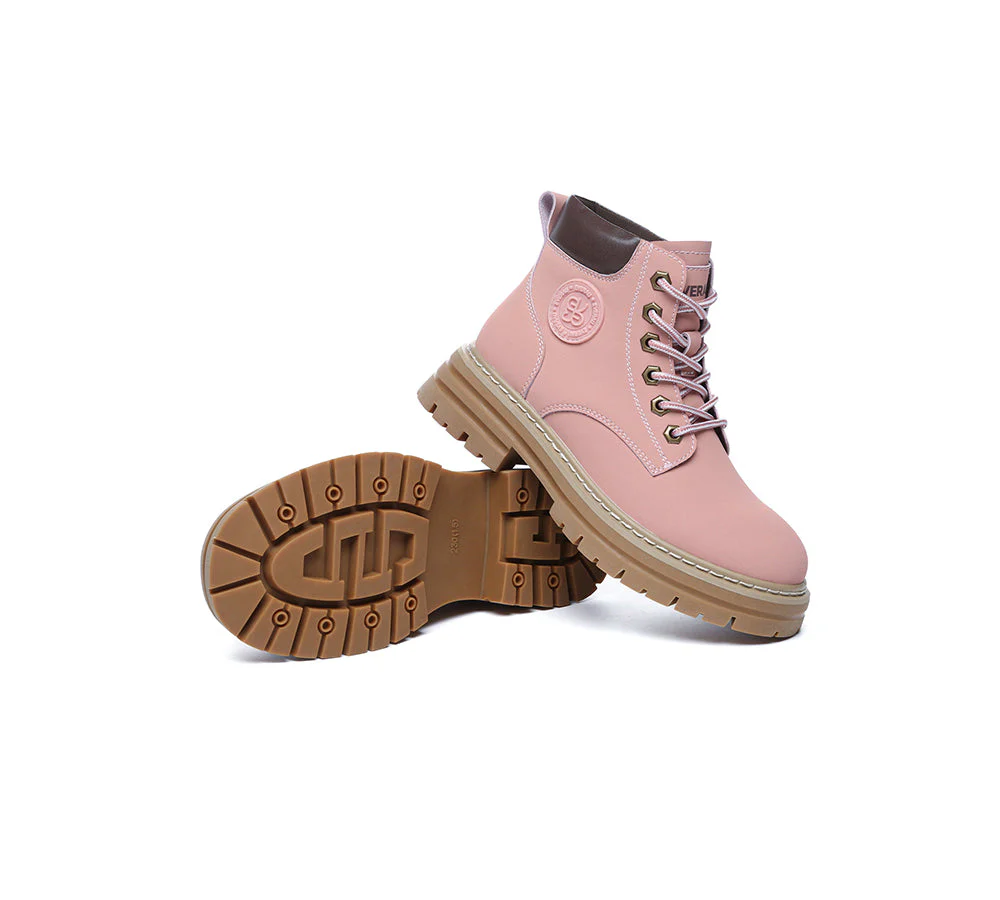 EVERAU® Women Leather Lace Up Chunky Boots Stephanie - Image 22