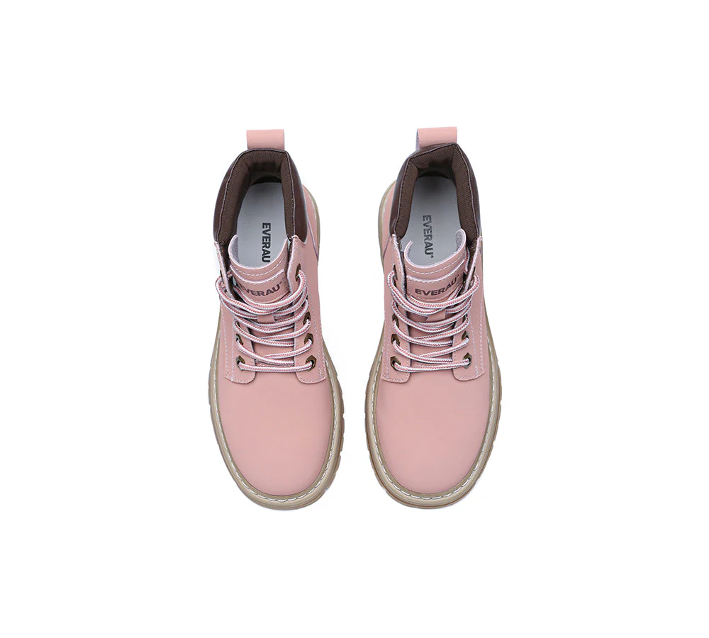 EVERAU® Women Leather Lace Up Chunky Boots Stephanie - Image 25
