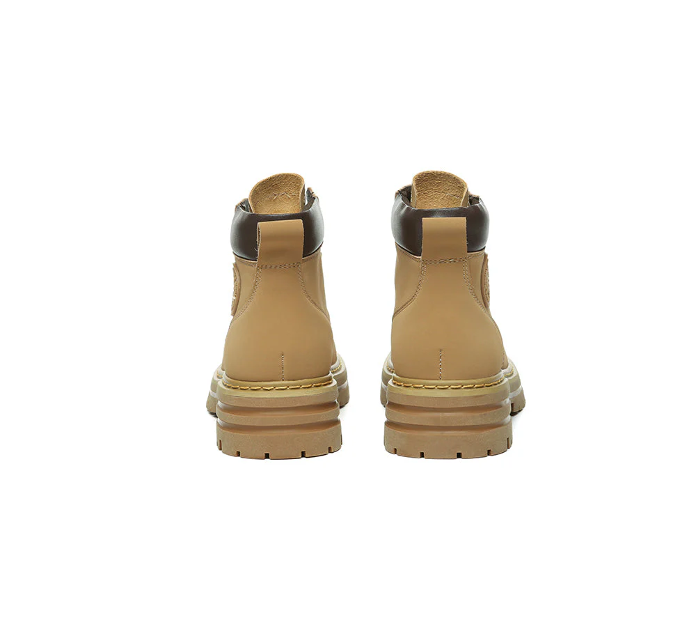 EVERAU® Women Leather Lace Up Chunky Boots Stephanie - Image 8