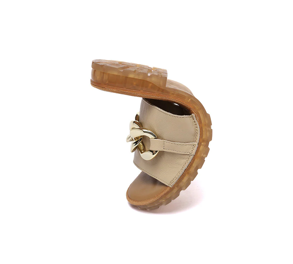 EVERAU® Women Leather Metal Ultra Soft Flat Slides Jianna - Image 23