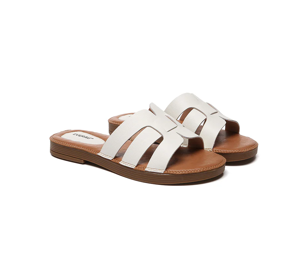 EVERAU® Women Leather Woven Ultra Soft Flat Slides - Image 17