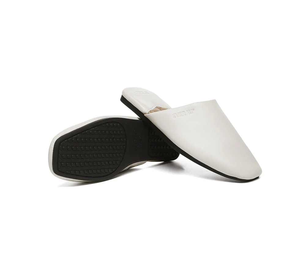 EVERAU® Women Slides Leather Flat Wafaa - Image 4