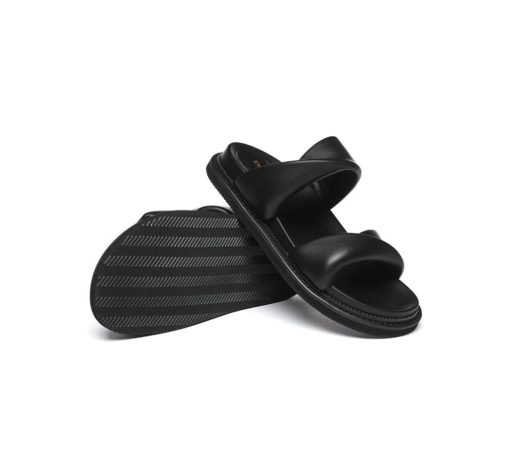 EVERAU® Women Slides Leather Padded Twist Slip-on Sandals Eloise - Image 10