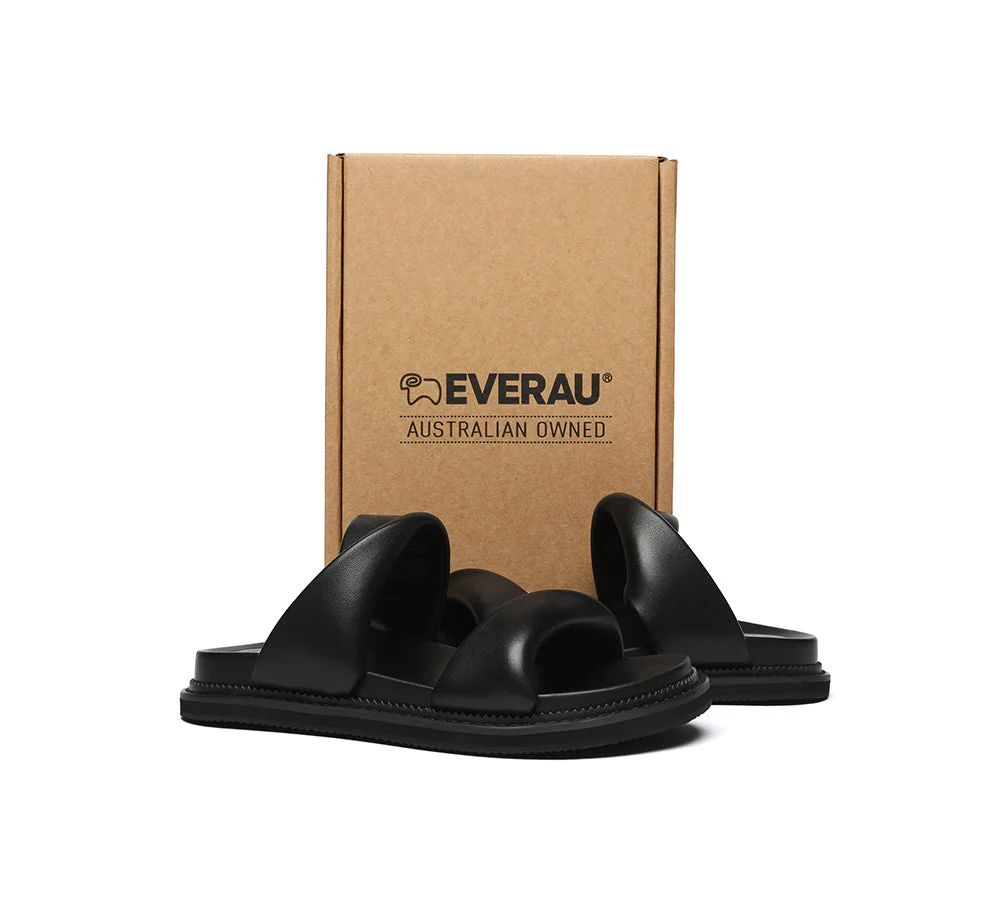 EVERAU® Women Slides Leather Padded Twist Slip-on Sandals Eloise - Image 11