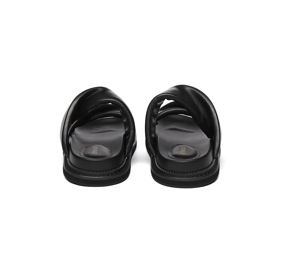 EVERAU® Women Slides Leather Padded Twist Slip-on Sandals Eloise - Image 14