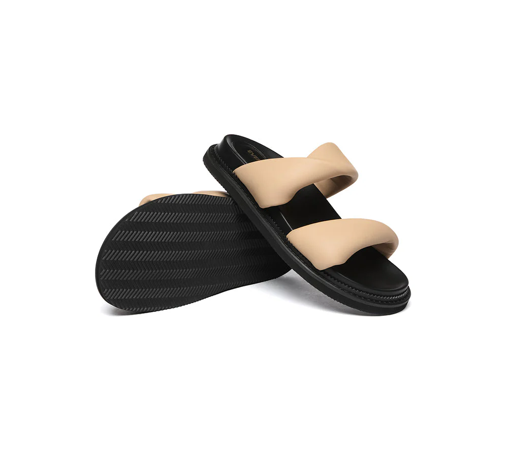 EVERAU® Women Slides Leather Padded Twist Slip-on Sandals Eloise - Image 4