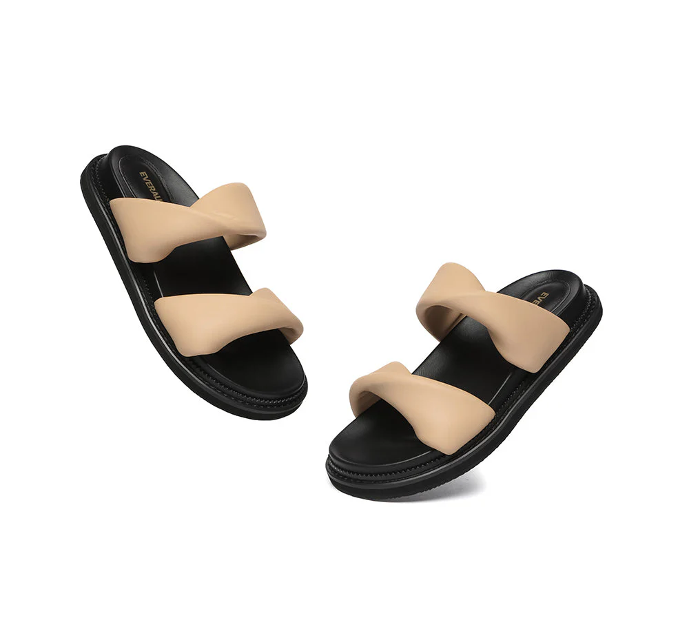 EVERAU® Women Slides Leather Padded Twist Slip-on Sandals Eloise - Image 6