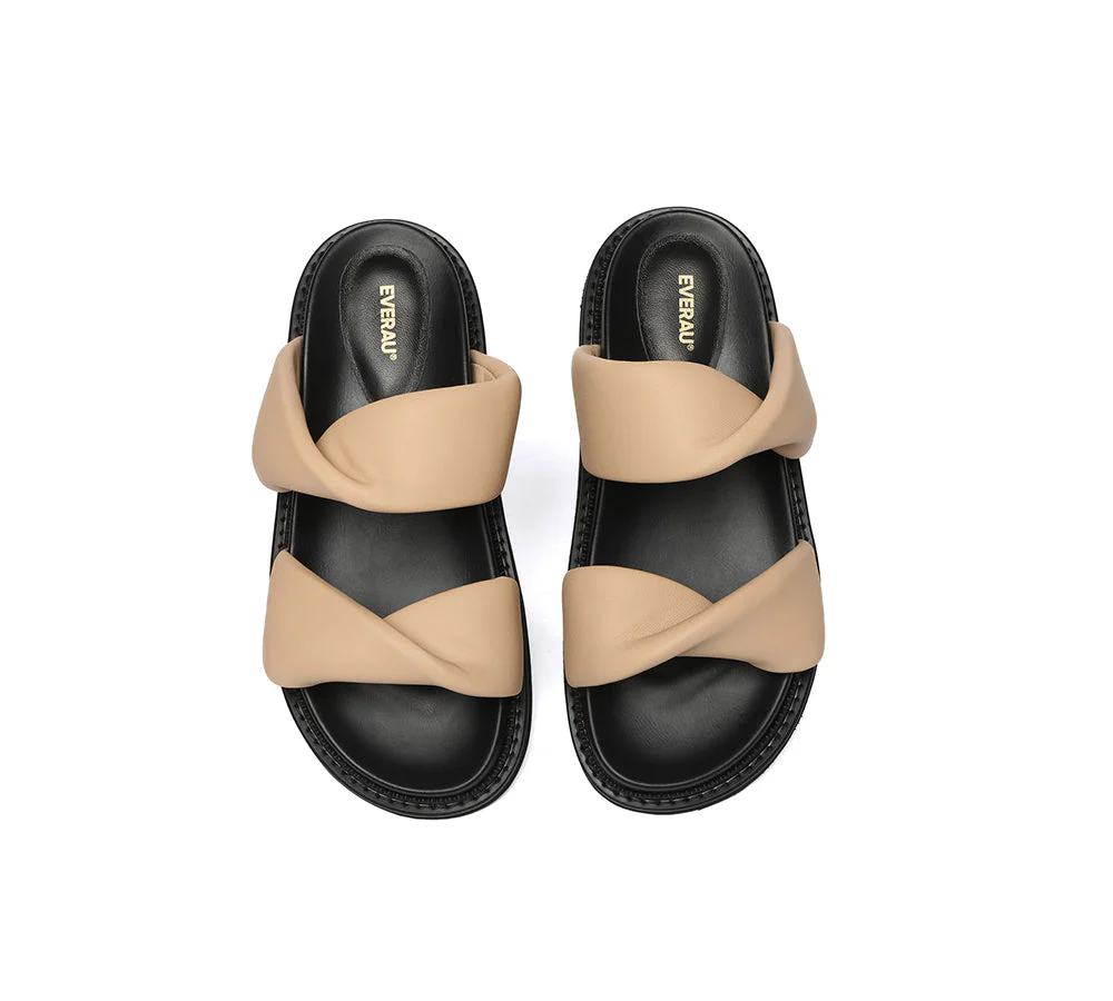 EVERAU® Women Slides Leather Padded Twist Slip-on Sandals Eloise - Image 7