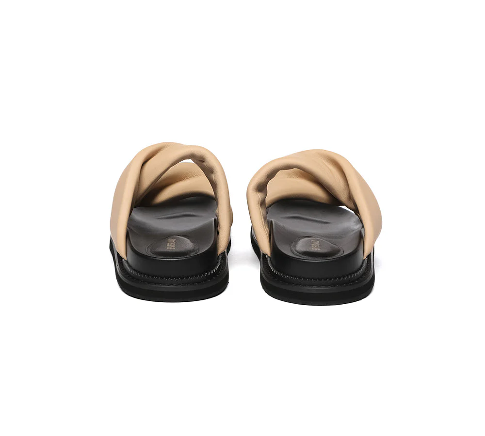 EVERAU® Women Slides Leather Padded Twist Slip-on Sandals Eloise - Image 8