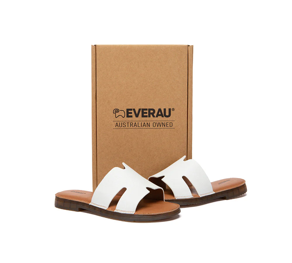 EVERAU® Women Slides Leather Ultra Soft Woven Flat Clovey - Image 11