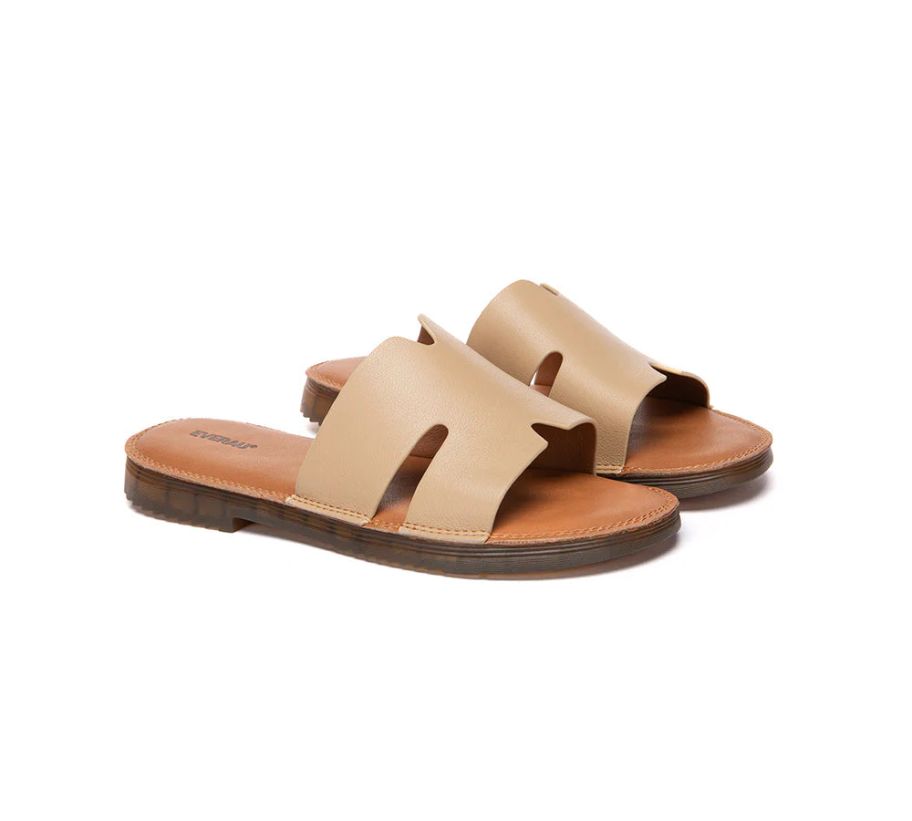 EVERAU® Women Slides Leather Ultra Soft Woven Flat Clovey - Image 3