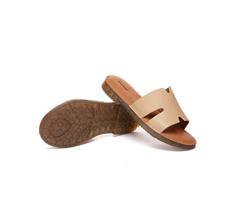EVERAU® Women Slides Leather Ultra Soft Woven Flat Clovey - Image 4
