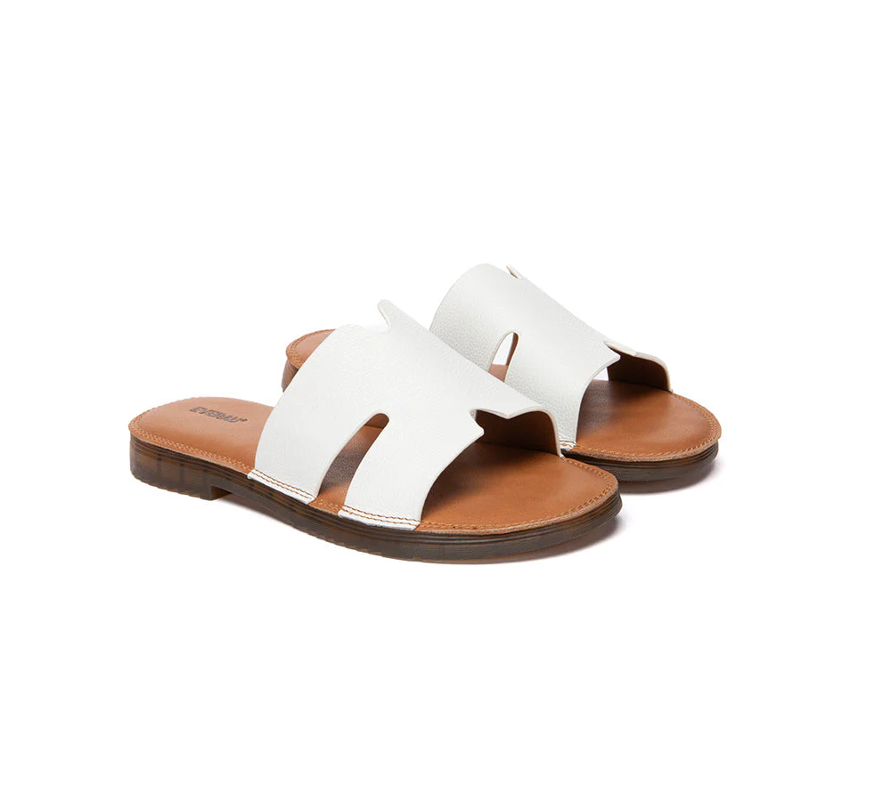 EVERAU® Women Slides Leather Ultra Soft Woven Flat Clovey - Image 9