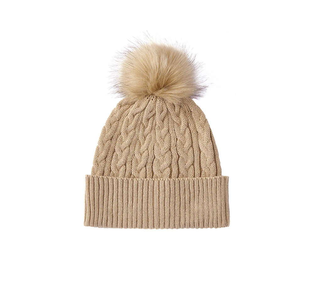EVERAU® Wool Blend Pom Pom Beanie Conira Hat - Image 2