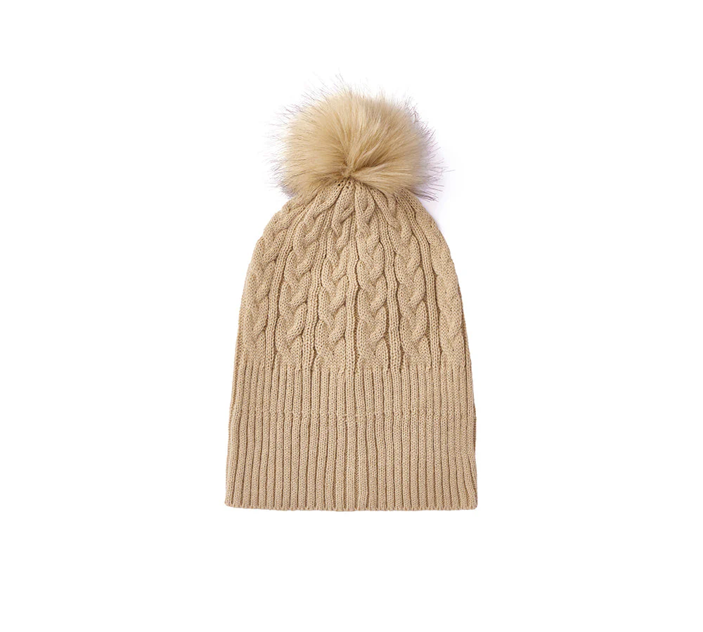 EVERAU® Wool Blend Pom Pom Beanie Conira Hat - Image 4