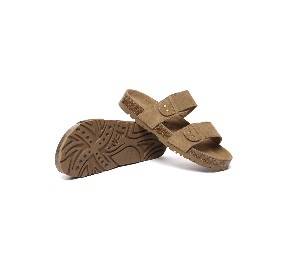 EVERAU® Double Straps Embossed Slip-on Summer Sandal Slides Aurelia - Image 4