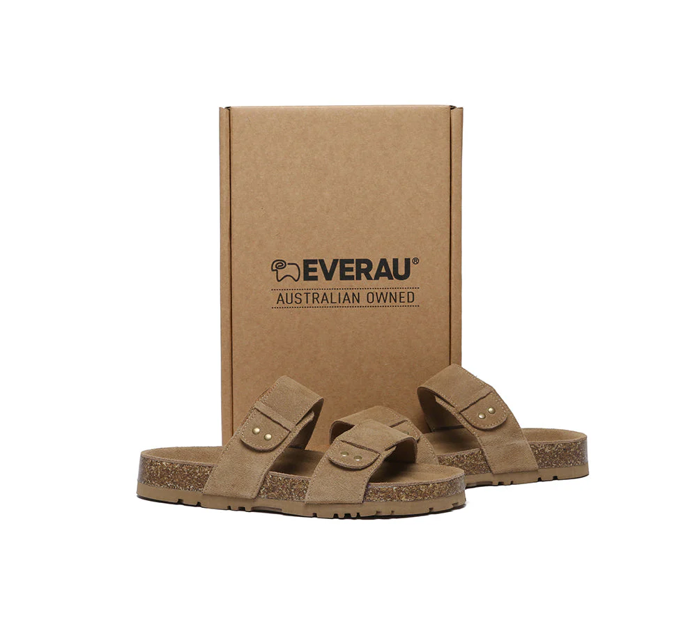 EVERAU® Double Straps Embossed Slip-on Summer Sandal Slides Aurelia - Image 5